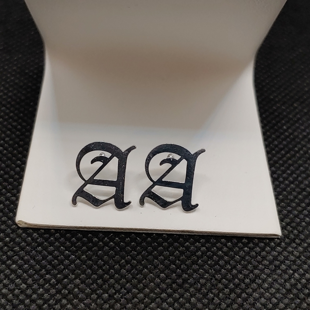 letter A stud earrings